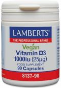 Lamberts Vegan Vitamin D3 1000iu (25mg) 90 Capsules # 8137