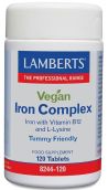Lamberts Vegan Iron Complex (Vitamin B12 and L-Lysine) 120 Tablets #8244