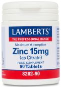 Lamberts Zinc 15mg (as citrate) 90 Tablets # 8282
