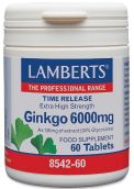 Lamberts Ginkgo Biloba 6000mg Extra High Strength (60  Tablets) # 8542