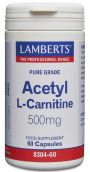 Lamberts Acetyl L-Carnitine 500mg 60 Caps #8304