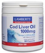Lamberts Cod Liver Oil 1000mg (EPA123/DHA104mg) # 8554
