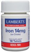 Lamberts Iron 14mg (100 Tablets) # 8243