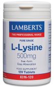 Lamberts L-Lysine 500mg (120 Tablets) # 8316