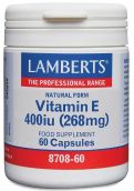 Lamberts Natural Vitamin E 400 i.u.(268 mg)  60 Caps # 8708