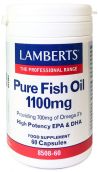 Lamberts Pure Fish Oil 1100mg (EPA 360mg/DHA 240mg) 60 Caps #8508