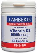 Lamberts Vitamin D3 1000 I.U. (25µg) 120 Caps #8143