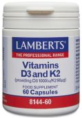 Lamberts Vitamins D3 1000iu And K2 90µg60 Caps #8144